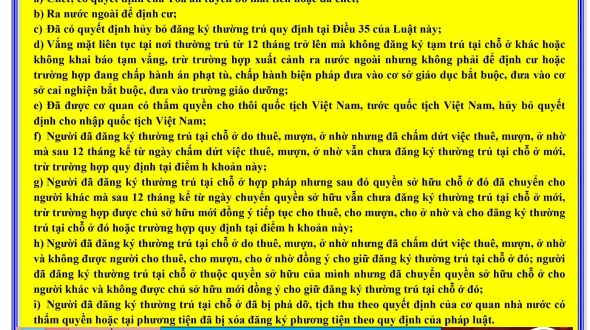 NHỮNG ĐIỀU CẦN LÀM ĐỂ KHÔNG BỊ XÓA ĐĂNG KÝ THƯỜNG TRÚ