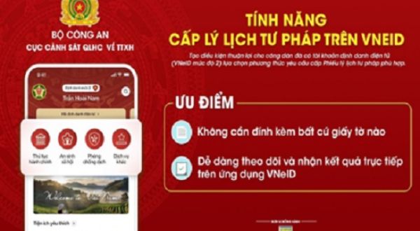 Thông báo về việc thực hiện thí điểm cấp Phiếu lý lịch tư pháp trên ứng dụng VNeID trên địa bàn Thành phố Hồ Chí Minh