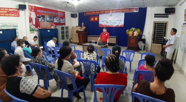 Hội Chữ thập đỏ Phường 22 - Quận Bình Thạnh tổ chức lớp tập huấn sơ cấp cứu khu vực địa bàn dân cư đợt 1 năm 2023 